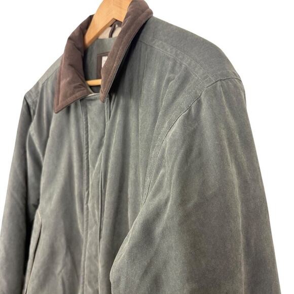 LL Bean Mens Wool Lined Barn Jacket Chore Coat Olive Green Winter Parka sz L - Picture 10 of 16